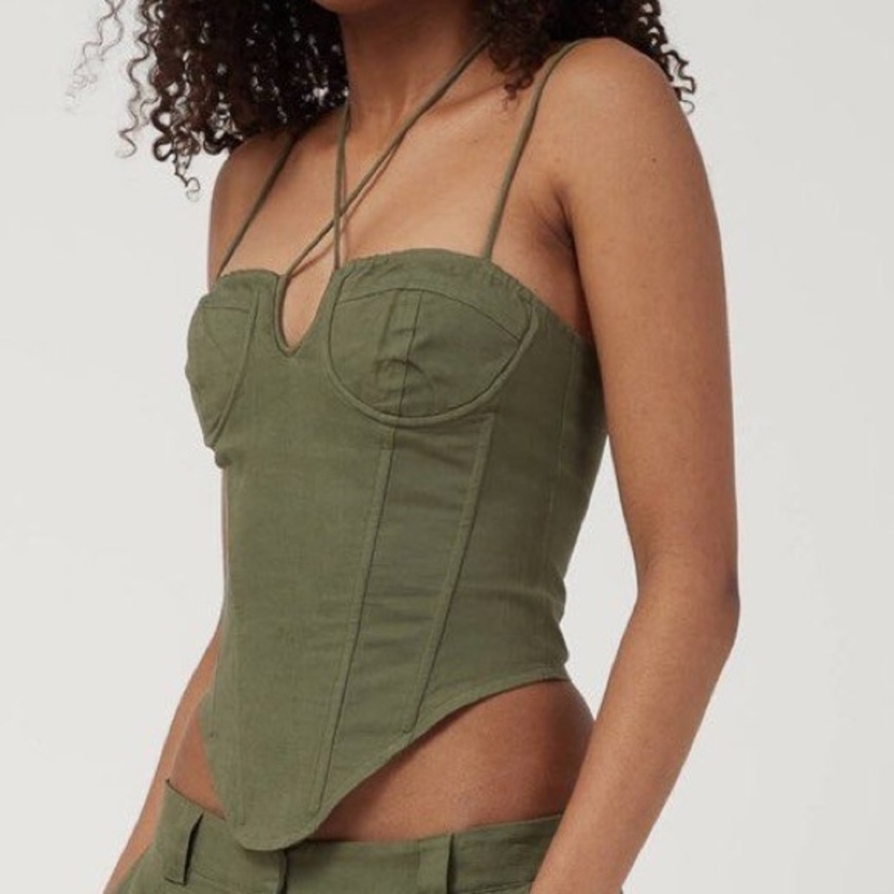 Lioness strappy corset and matching tie midi skirt